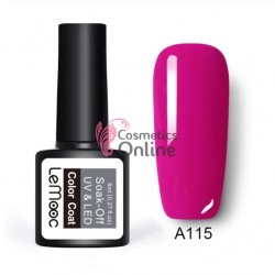 Oja semipermanenta LeMooc color UV / LED de 8 ml Cod A115 Magenta Quin + 1 Cutie sclipici Auriu Cadou